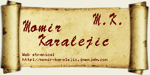 Momir Karalejić vizit kartica